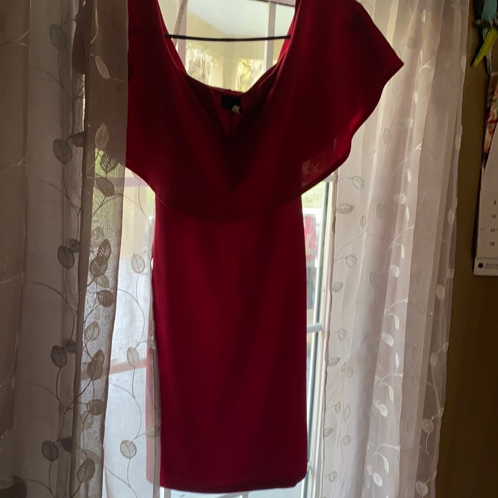 Off the shoulder red dress